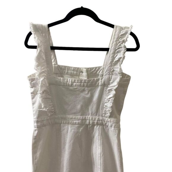 Élan Denim Ruffle Button Front Jumper Dress Sz M - Picture 5 of 10